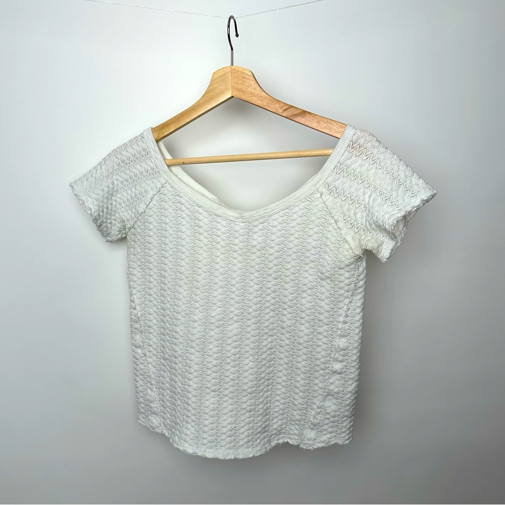 Free People Ribbed White Shirt